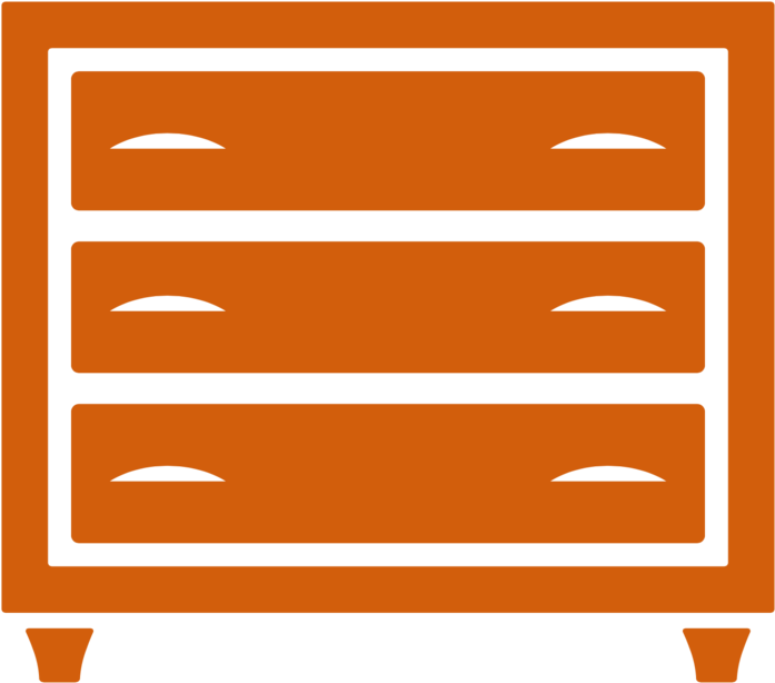 Orange Drawer Cabinet Icon PNG Image