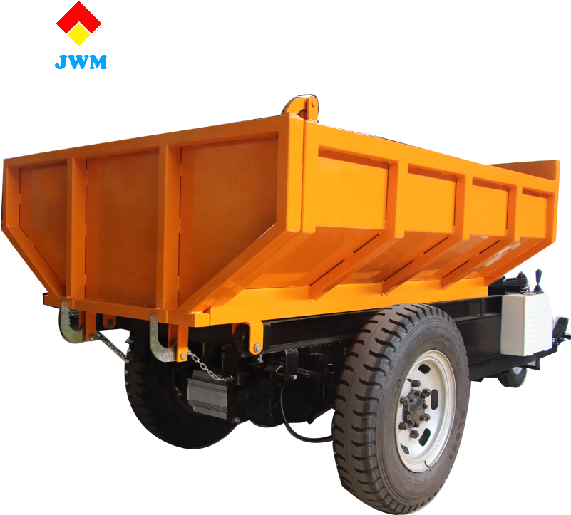 Orange Dump Trailer Single Axle PNG Image