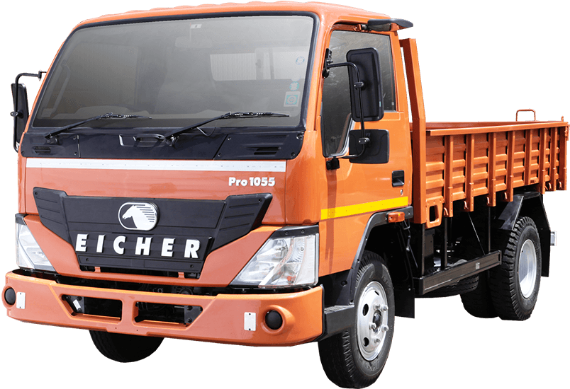 Orange Eicher Pro1055 Lorry PNG Image