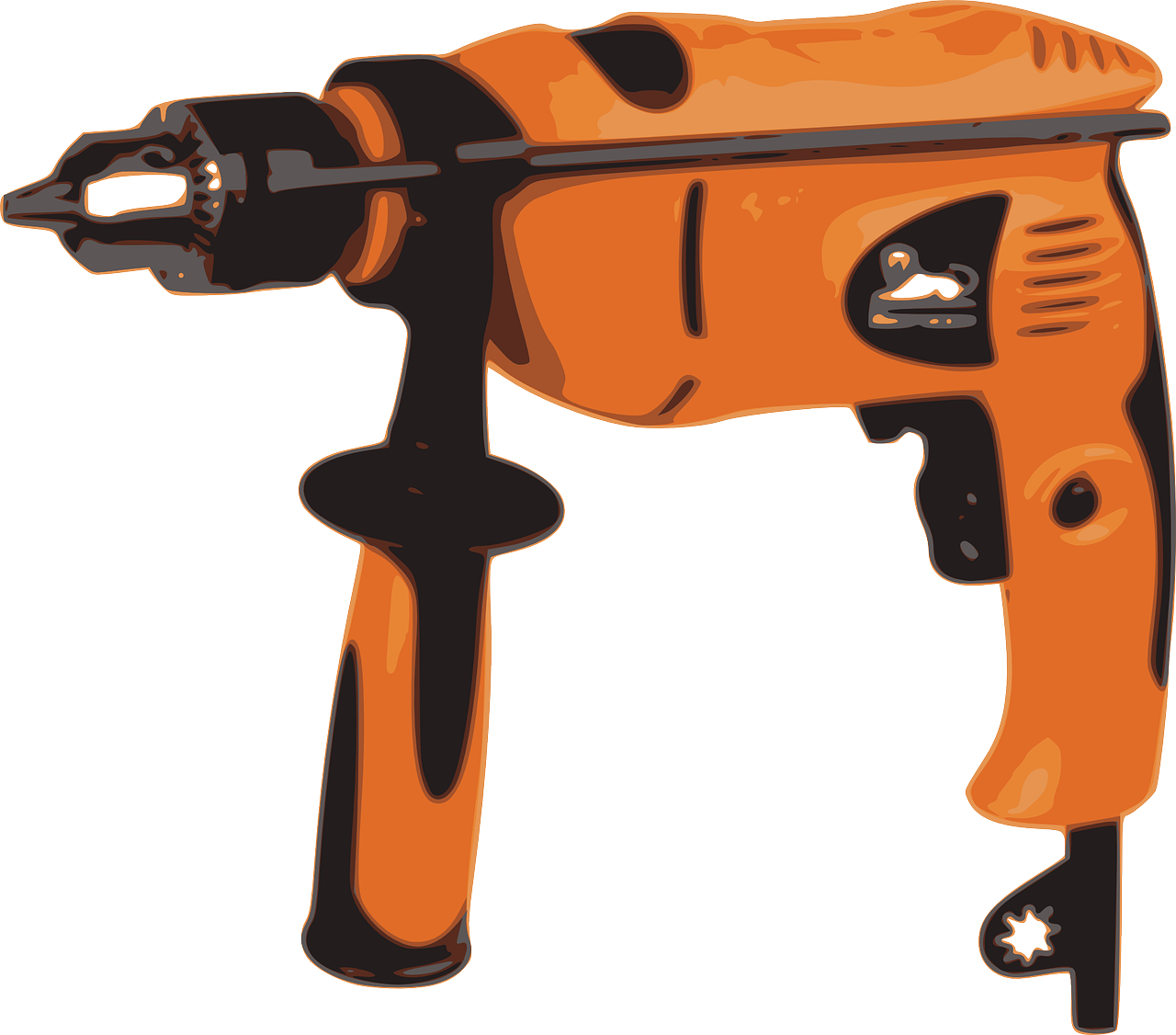 Orange Electric Hand Drill PNG Image