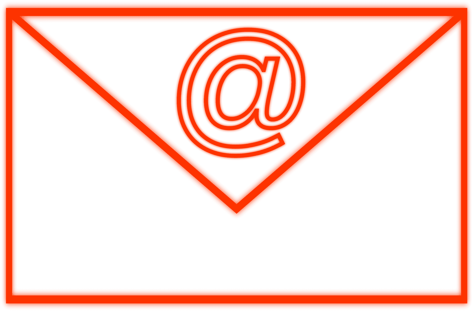 Orange Email Iconwith At Symbol PNG Image