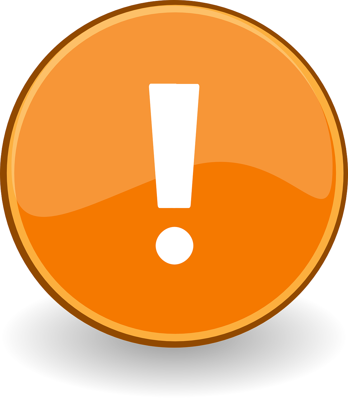 Orange Exclamation Alert Icon PNG Image