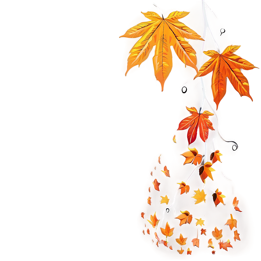 Orange Fall Leaves Png Kwy29 PNG Image