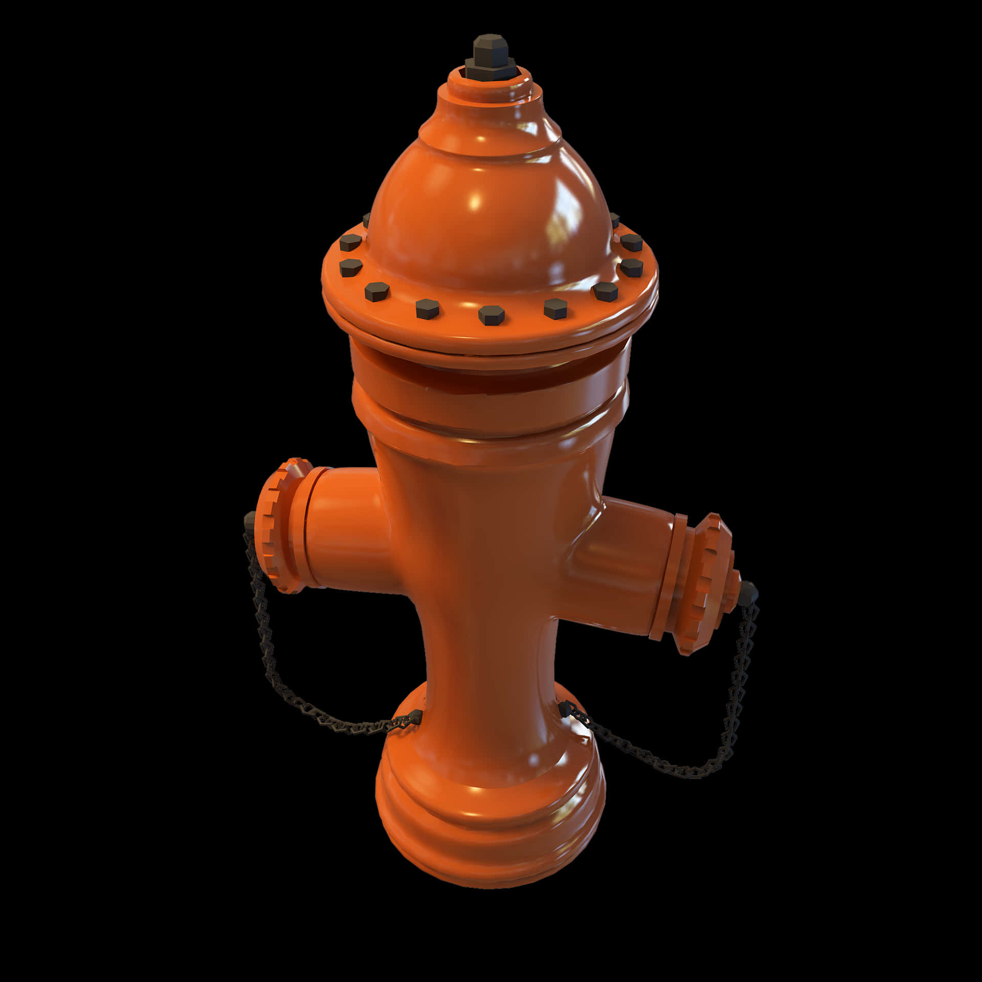 Orange Fire Hydrant Isolated PNG Image