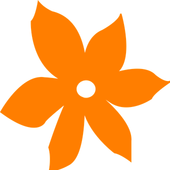 Orange Flower Icon Black Background PNG Image