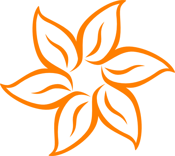 Orange Flower Outline Graphic PNG Image