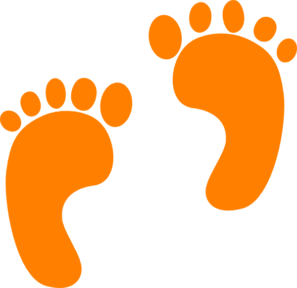 Orange Footprint Graphic PNG Image