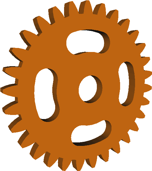 Orange Gear Graphic3 D PNG Image