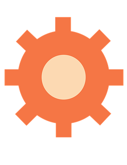 Orange Gear Icon Graphic PNG Image