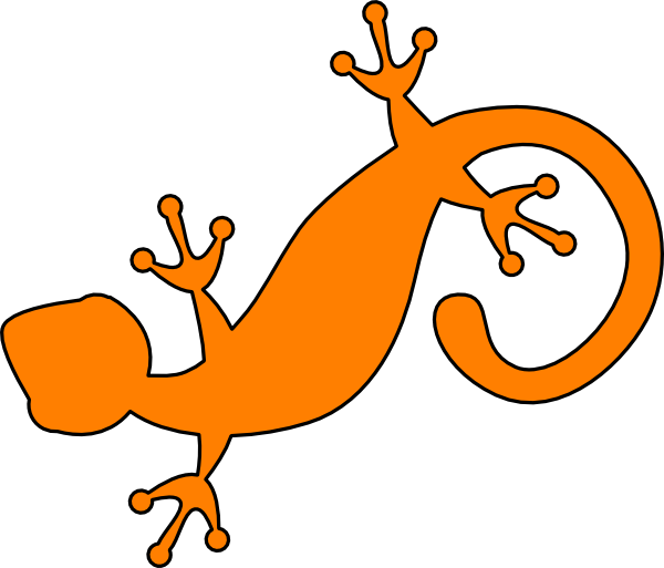 Orange Gecko Silhouette PNG Image