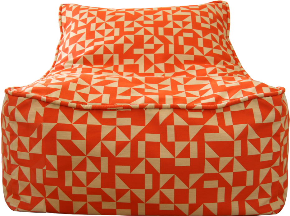 Orange Geometric Pattern Bean Bag PNG Image