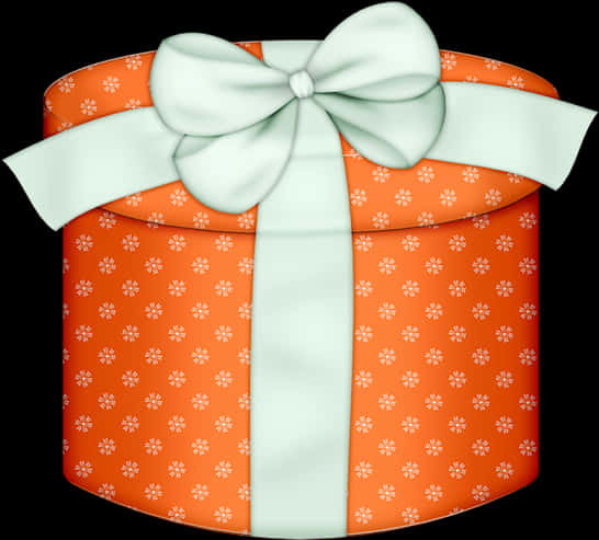 Orange Gift Boxwith White Ribbon PNG Image