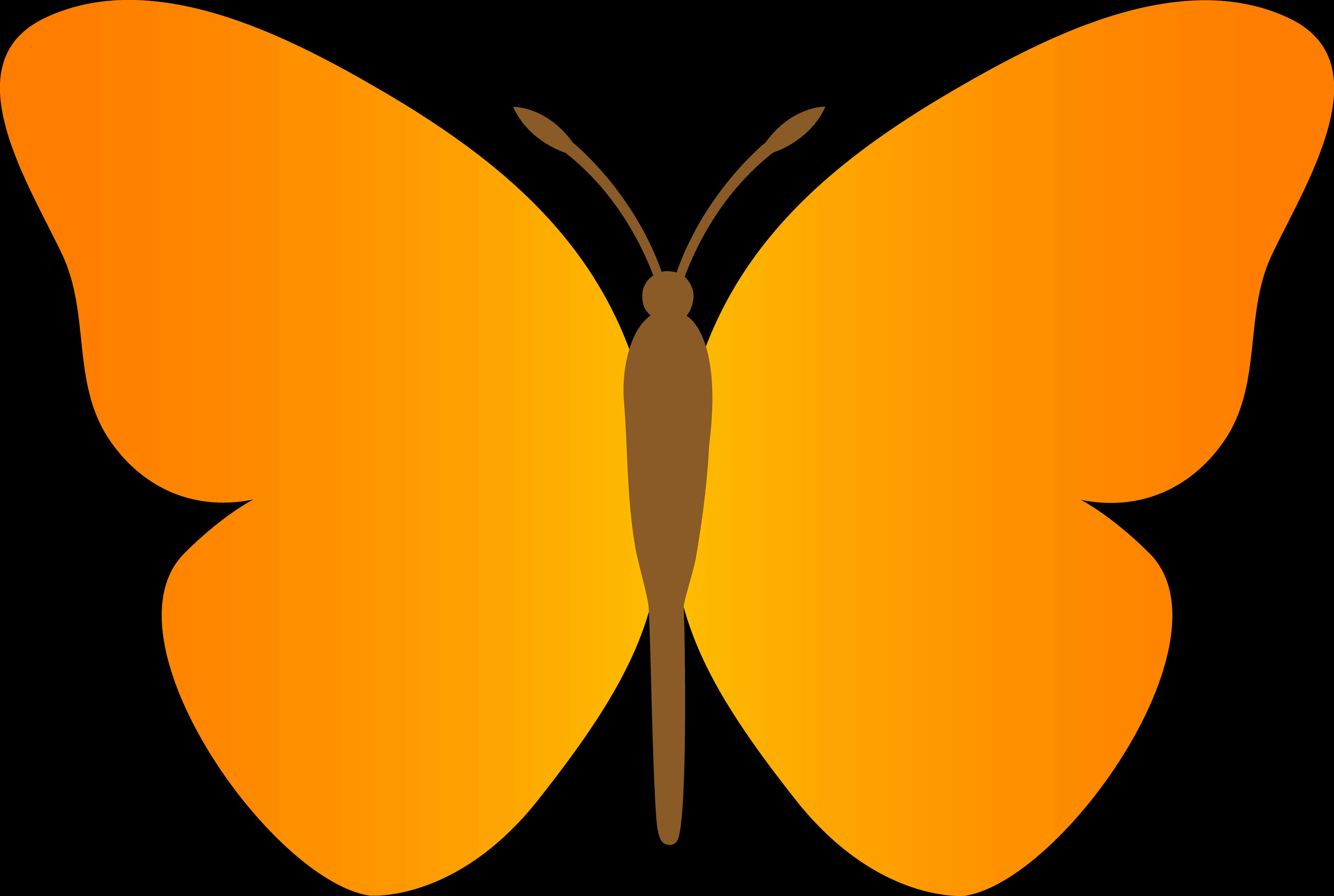 Orange Gradient Butterfly Vector PNG Image