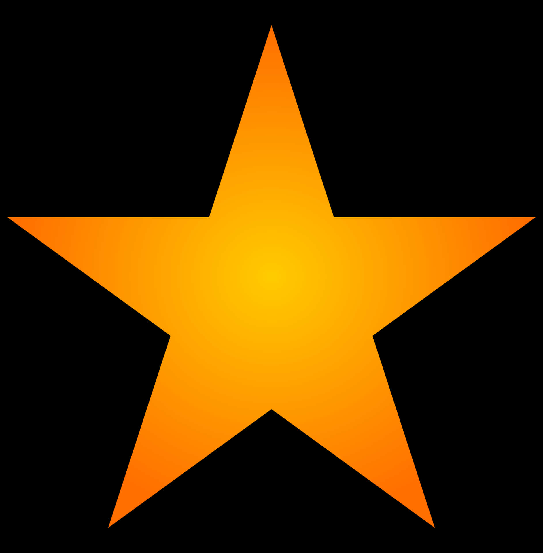 Orange Gradient Star Graphic PNG Image