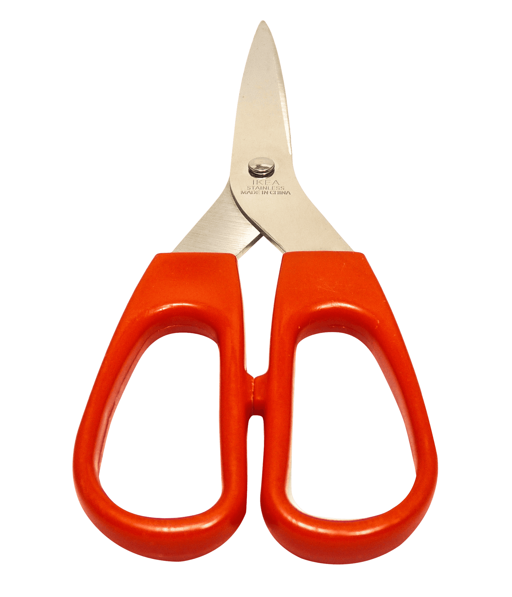 Orange Handled Stainless Steel Scissors PNG Image