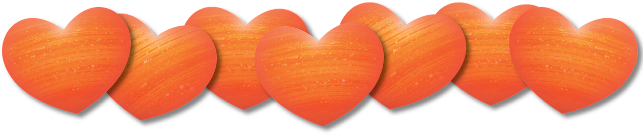 Orange Heart Border PNG Image