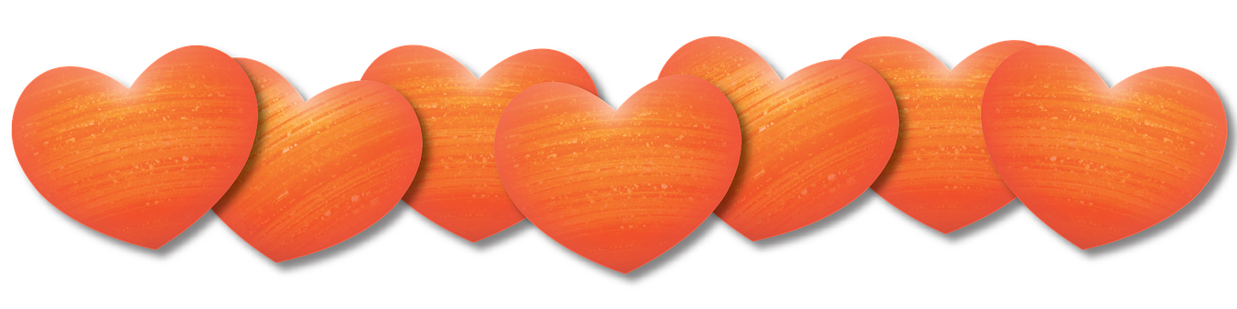 Orange Heart Border PNG Image