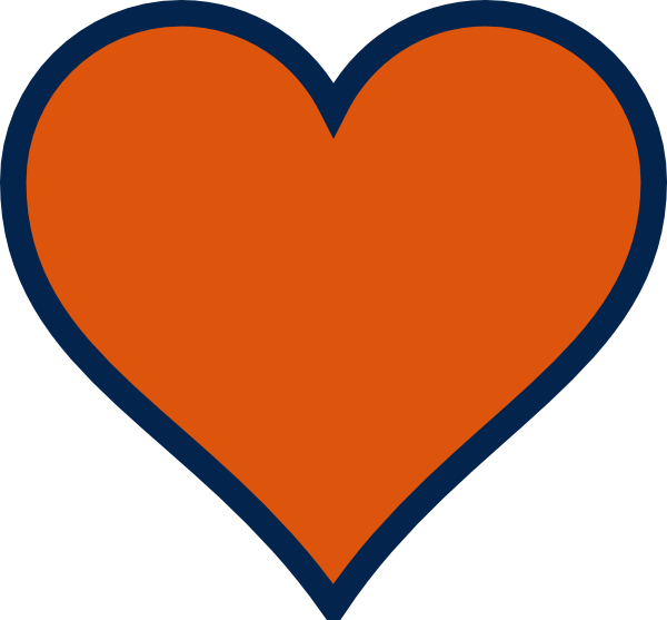 Orange Heart Outline Graphic PNG Image