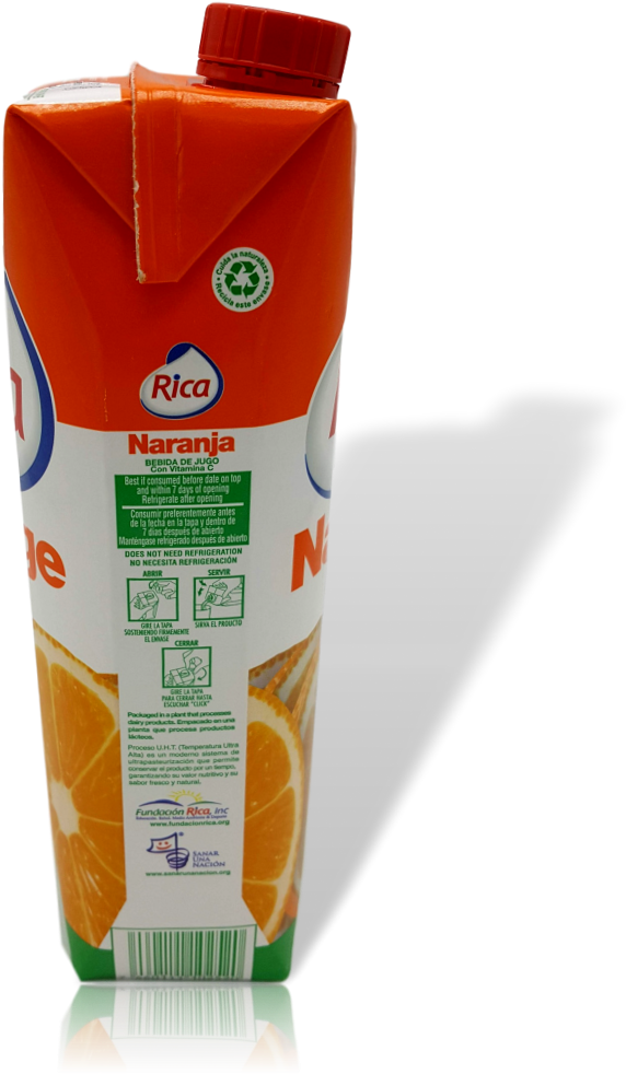 Orange Juice Carton Packaging PNG Image