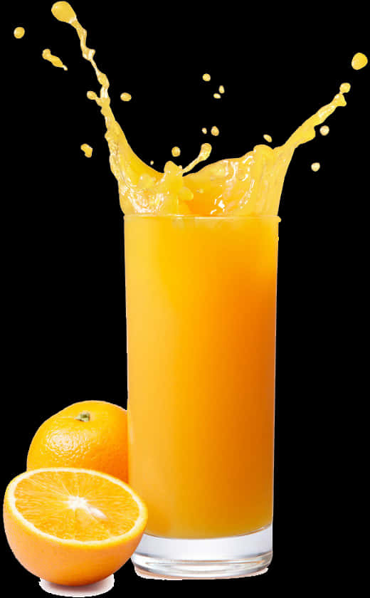 Orange Juice Splash Fresh Fruit Photography PNG Image