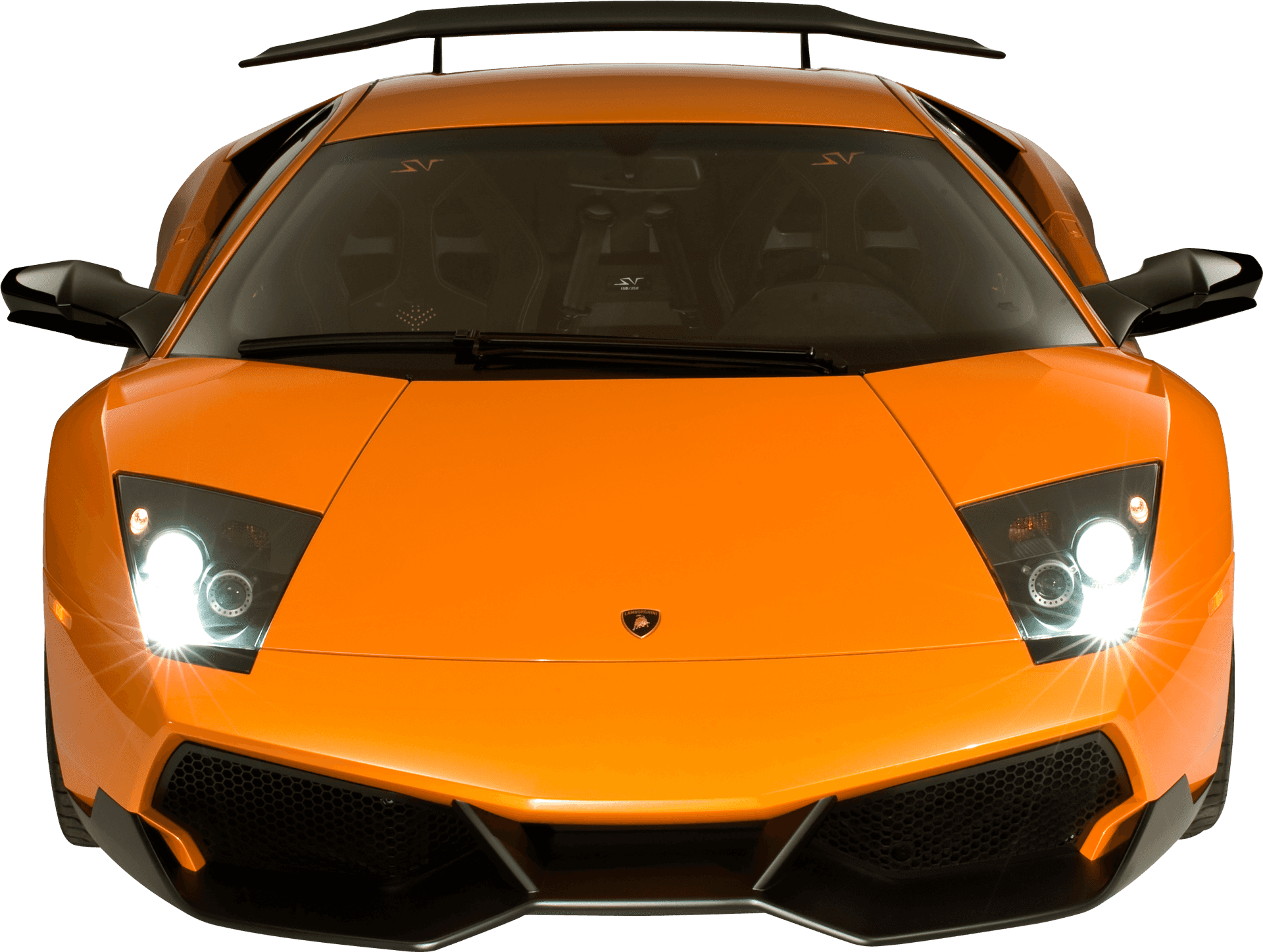 Orange Lamborghini Murcielago S V Front View PNG Image