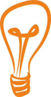 Orange Lightbulb Graphic PNG Image