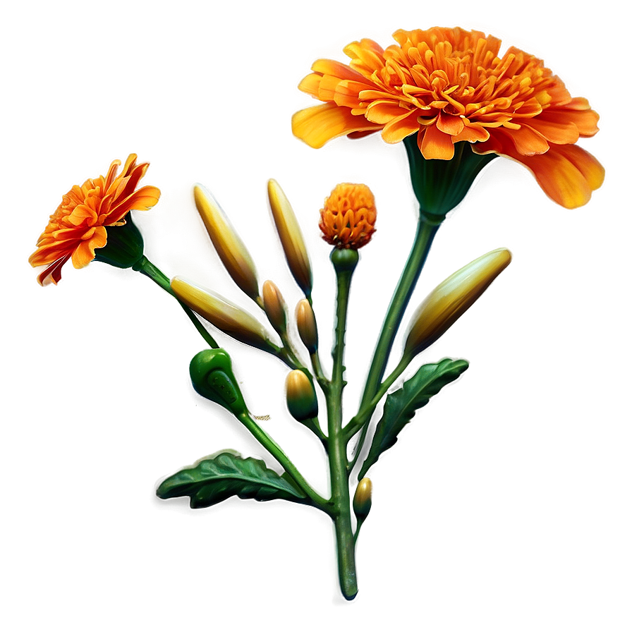 Orange Marigold Charm Png Kuu PNG Image