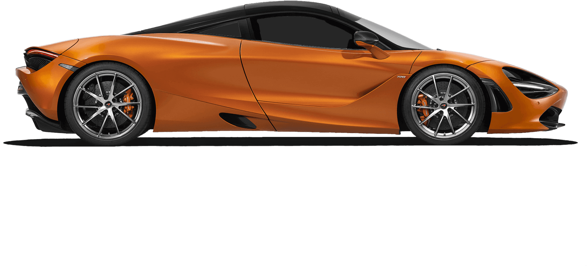 Orange Mc Laren Side Profile PNG Image