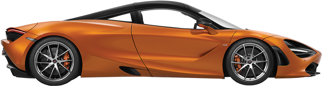 Orange Mc Laren Side View PNG Image