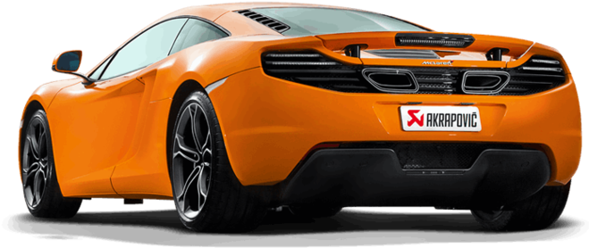 Orange Mc Laren Sports Car Rear View PNG Image