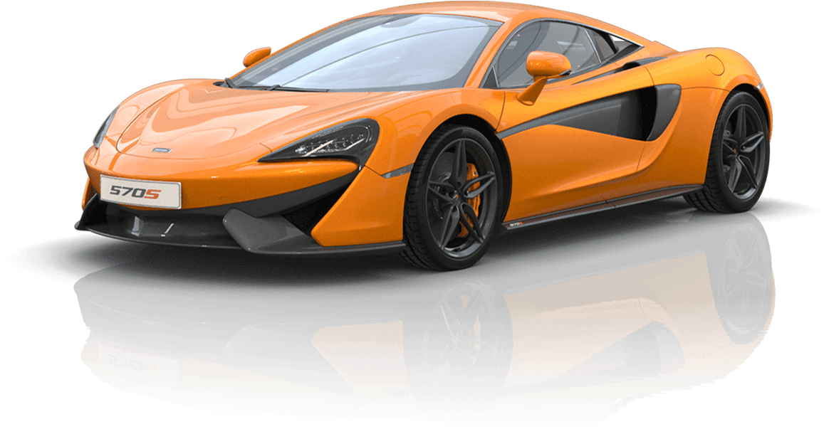 Orange Mc Laren570 S Side View PNG Image