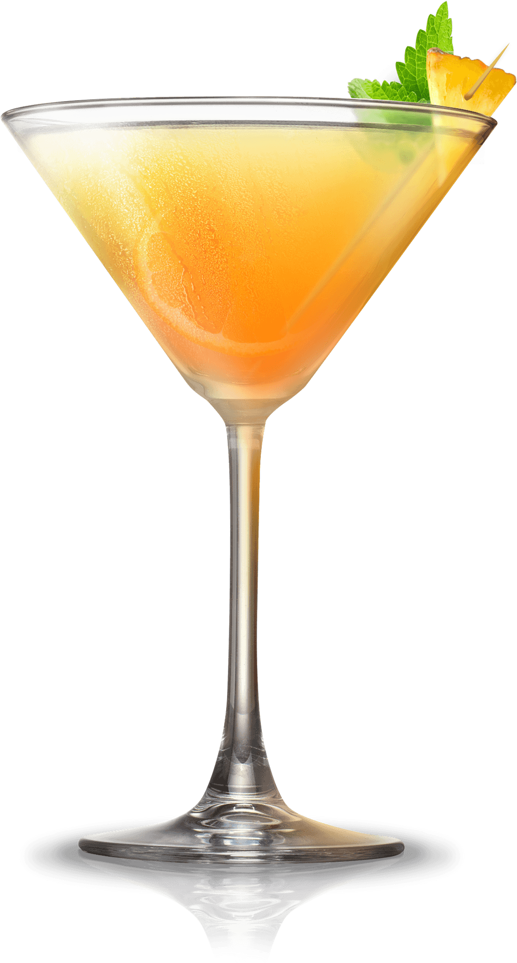 Orange Mint Martini Cocktail PNG Image