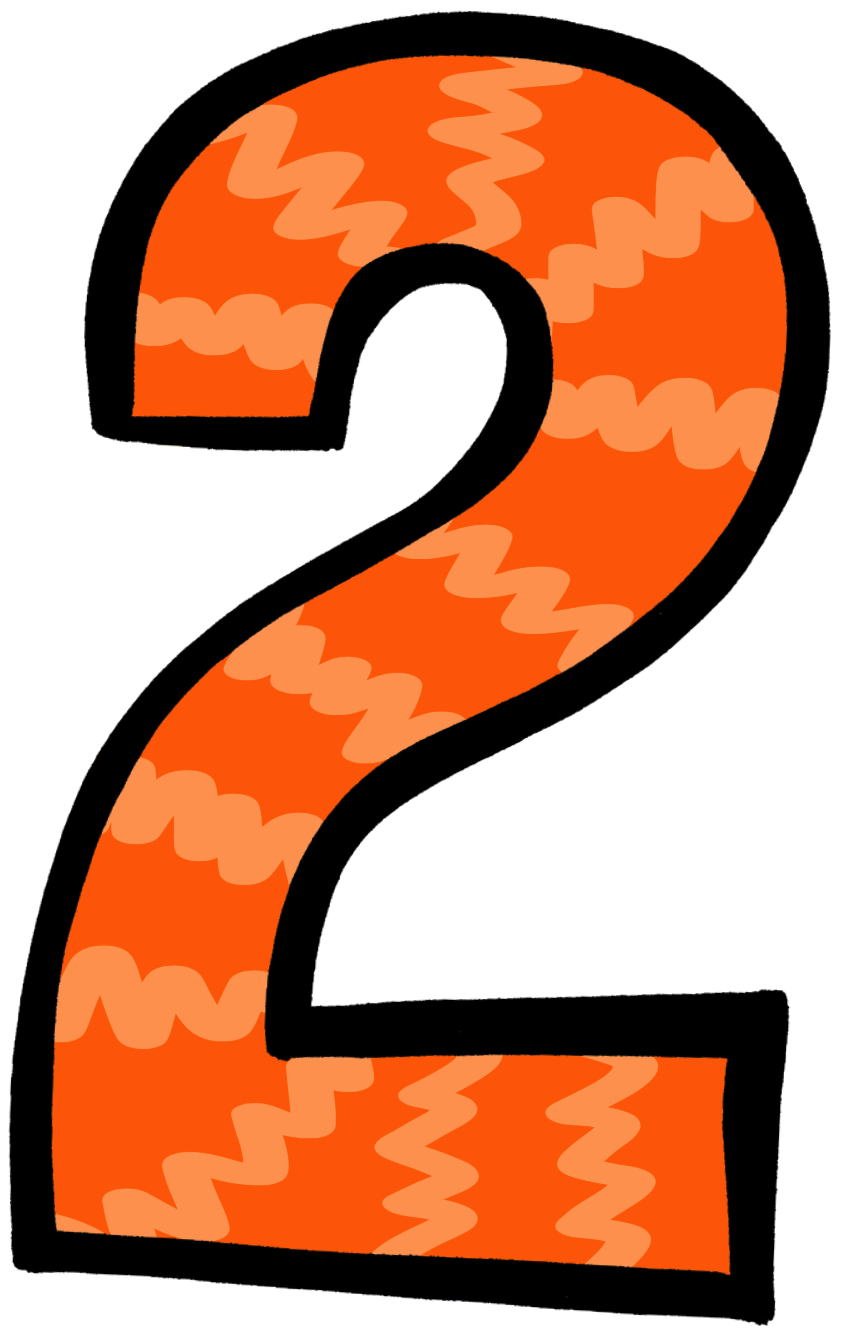 Orange Number2 Illustration PNG Image