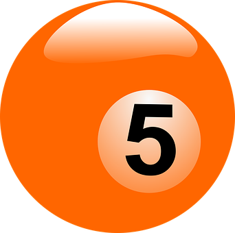 Orange Number5 Billiard Ball PNG Image