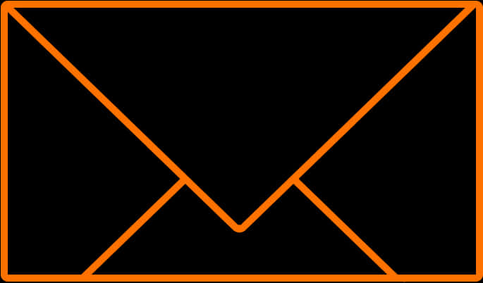 Orange Outline Email Icon PNG Image