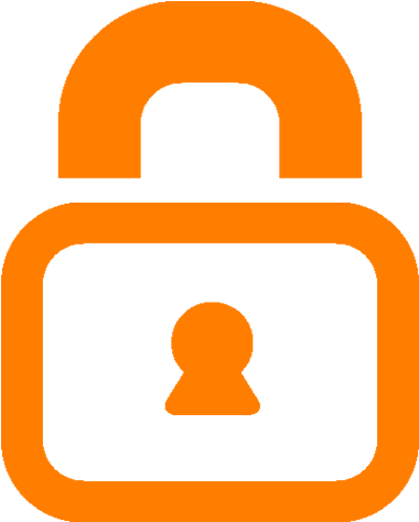 Orange Padlock Security Icon PNG Image