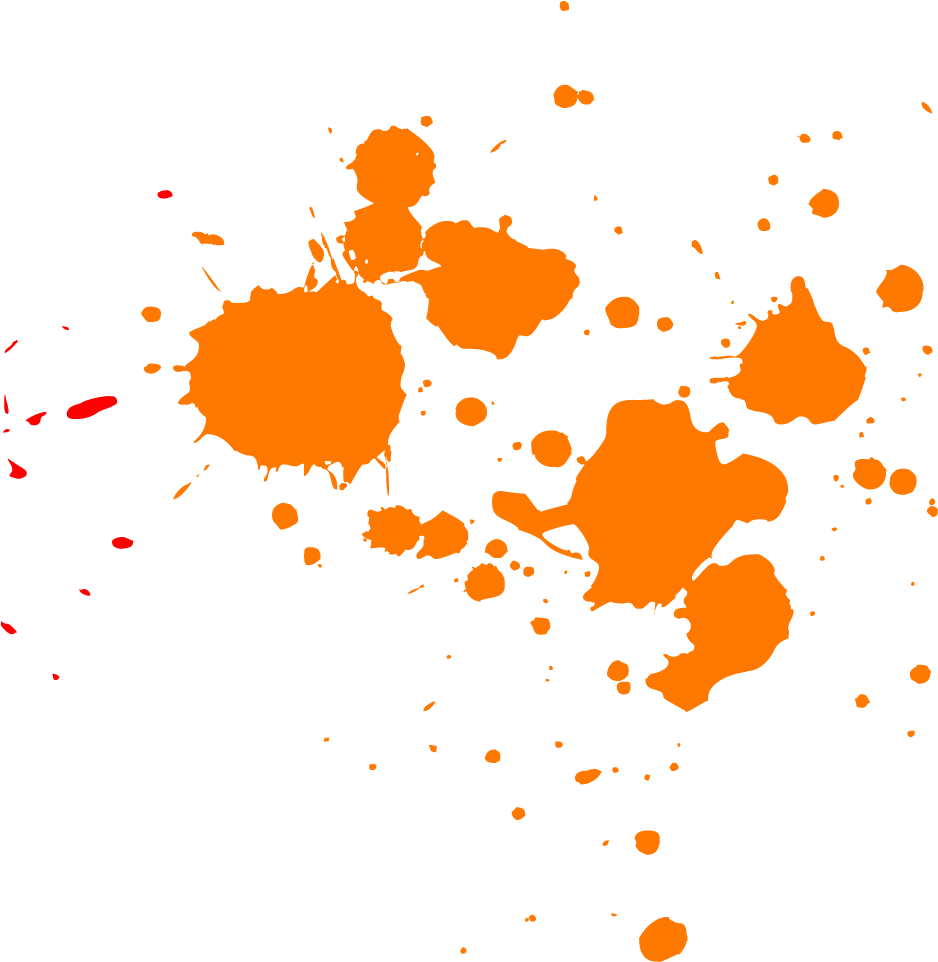 Orange Paint Splatter Graphic PNG Image