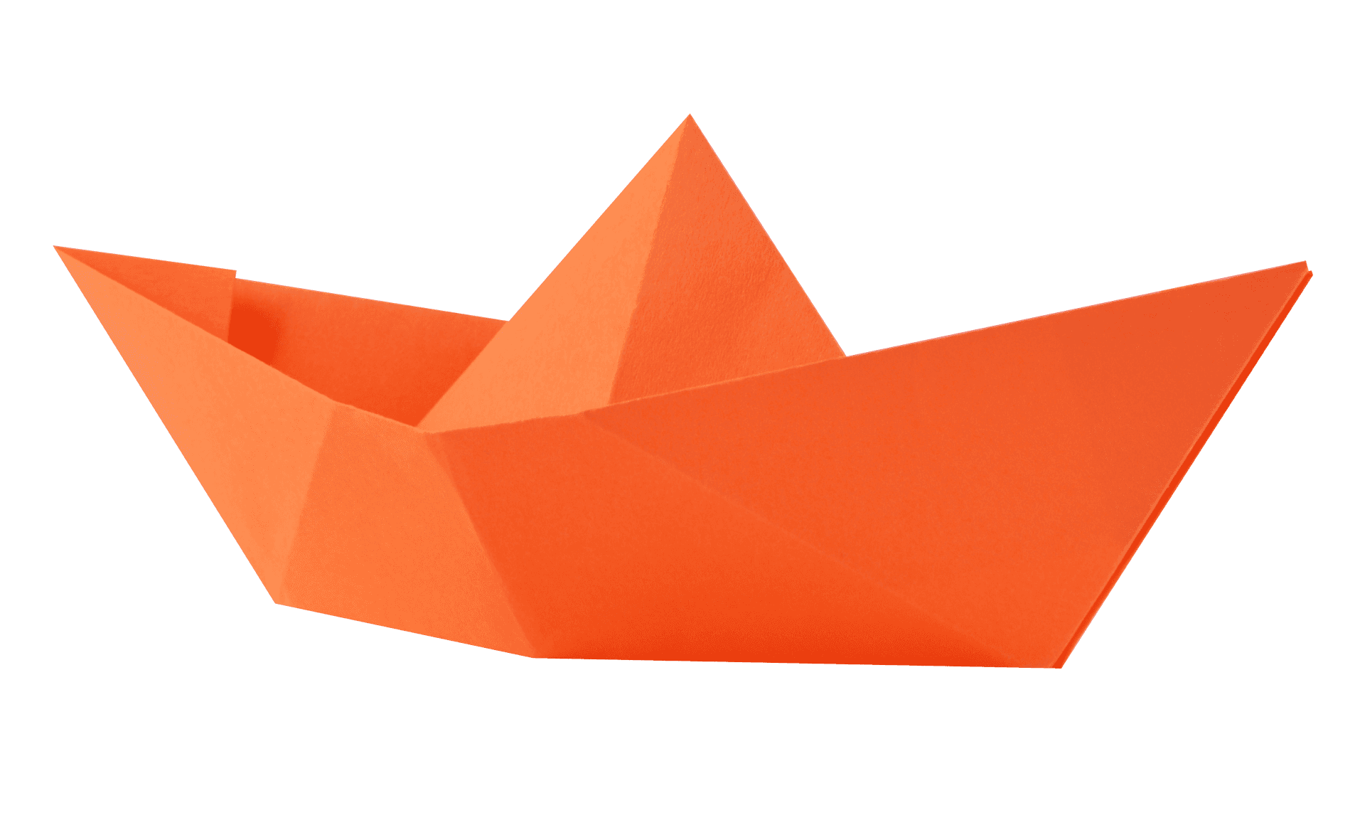 Orange Paper Boat PNG Image