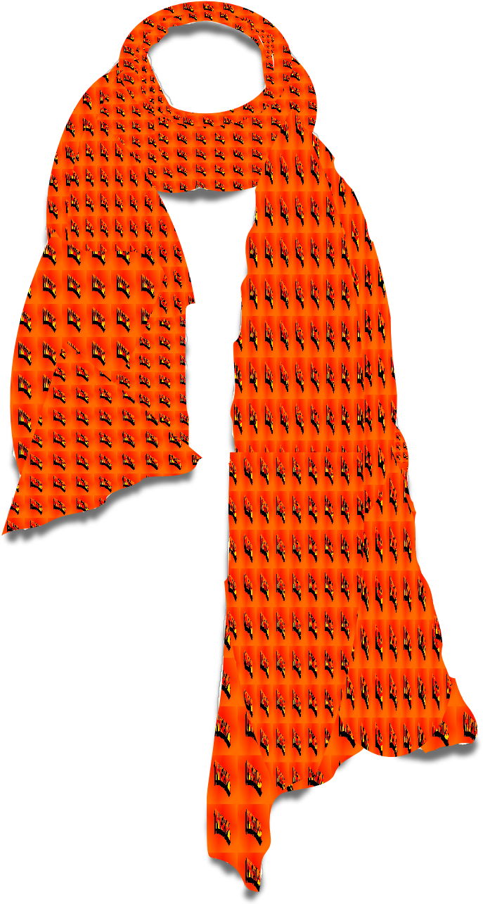 Orange Patterned Scarf PNG Image