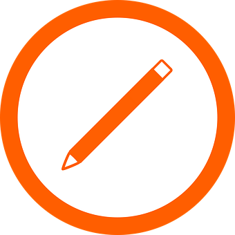 Orange Pencil Icon PNG Image