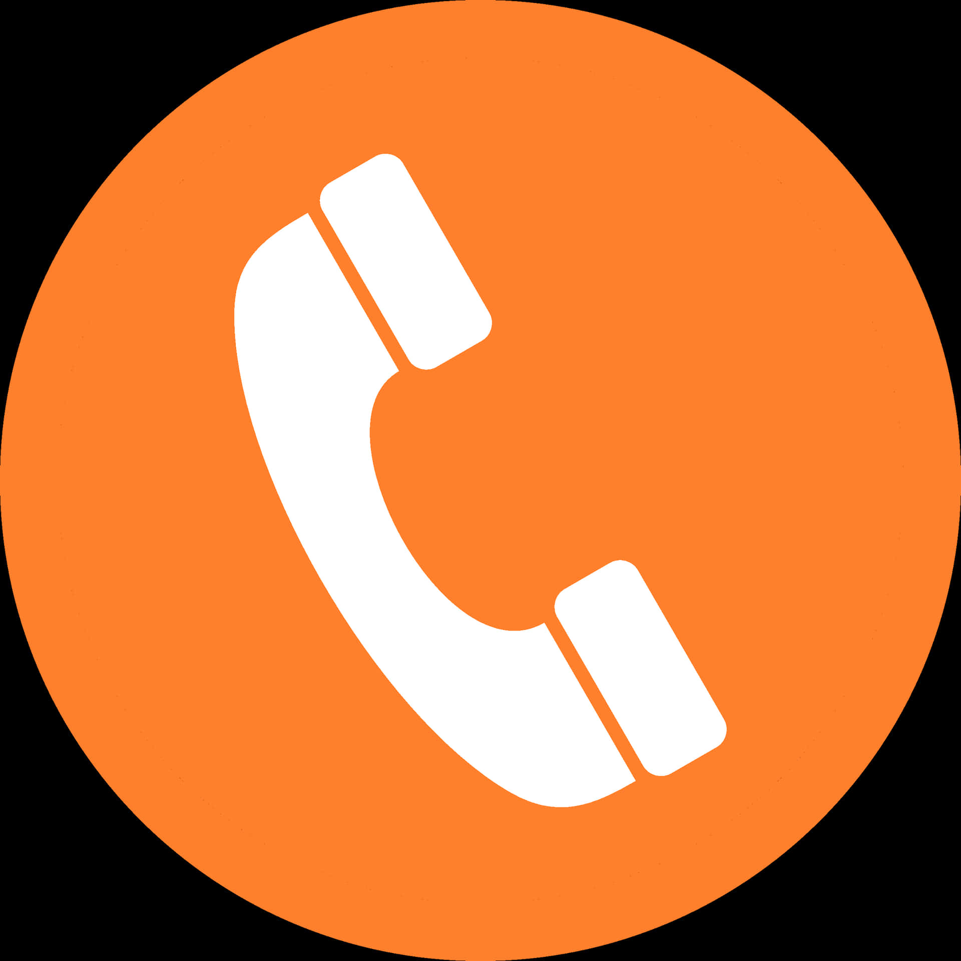 Orange Phone Icon PNG Image