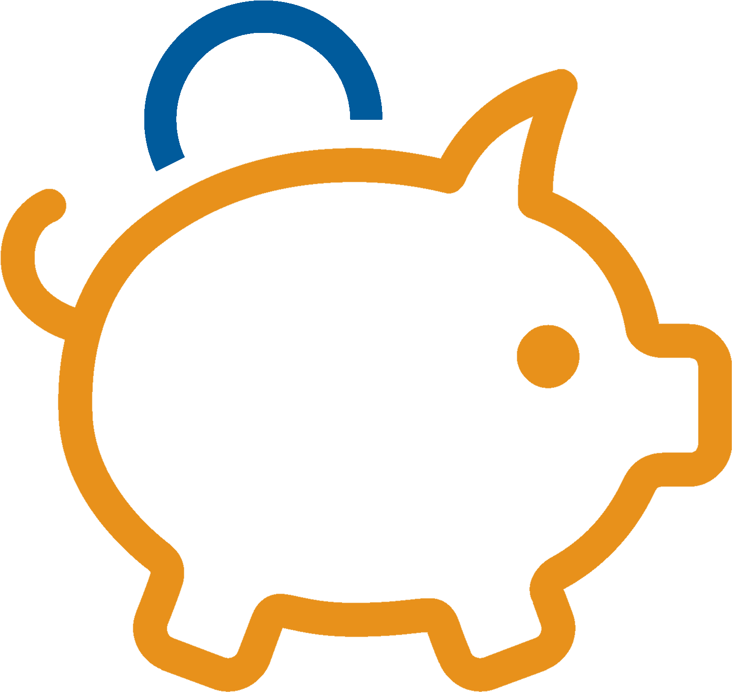 Orange Piggy Bank Icon PNG Image