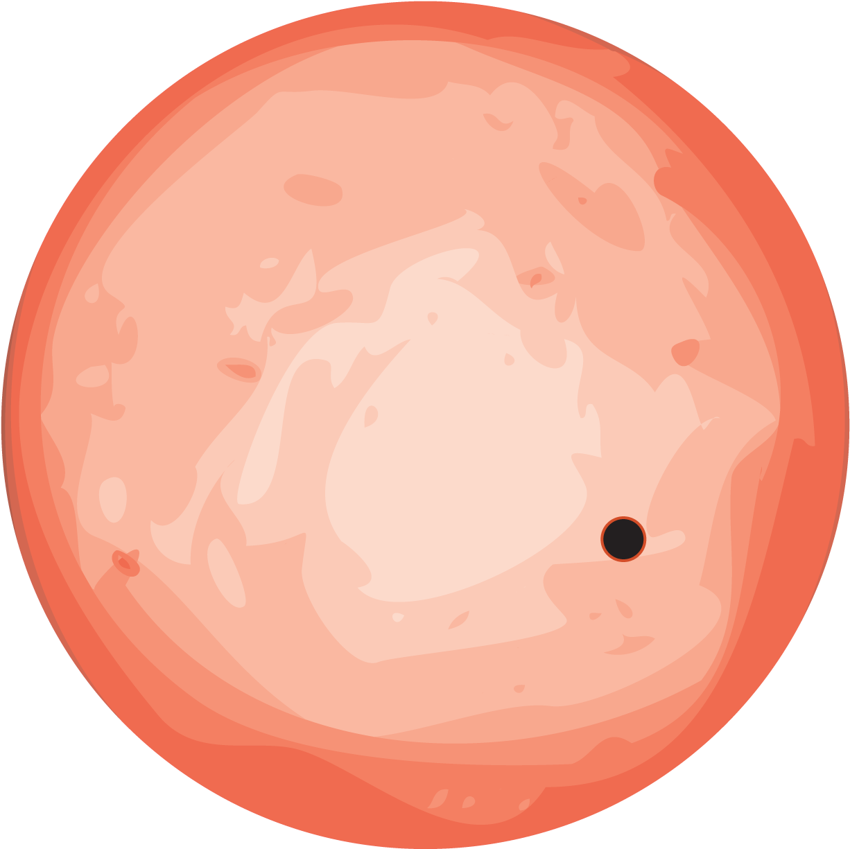 Orange Planet Illustration PNG Image