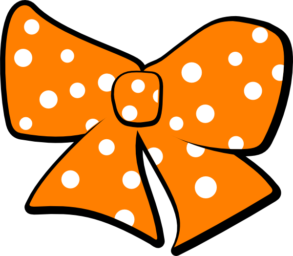 Orange Polka Dot Bow Clipart PNG Image