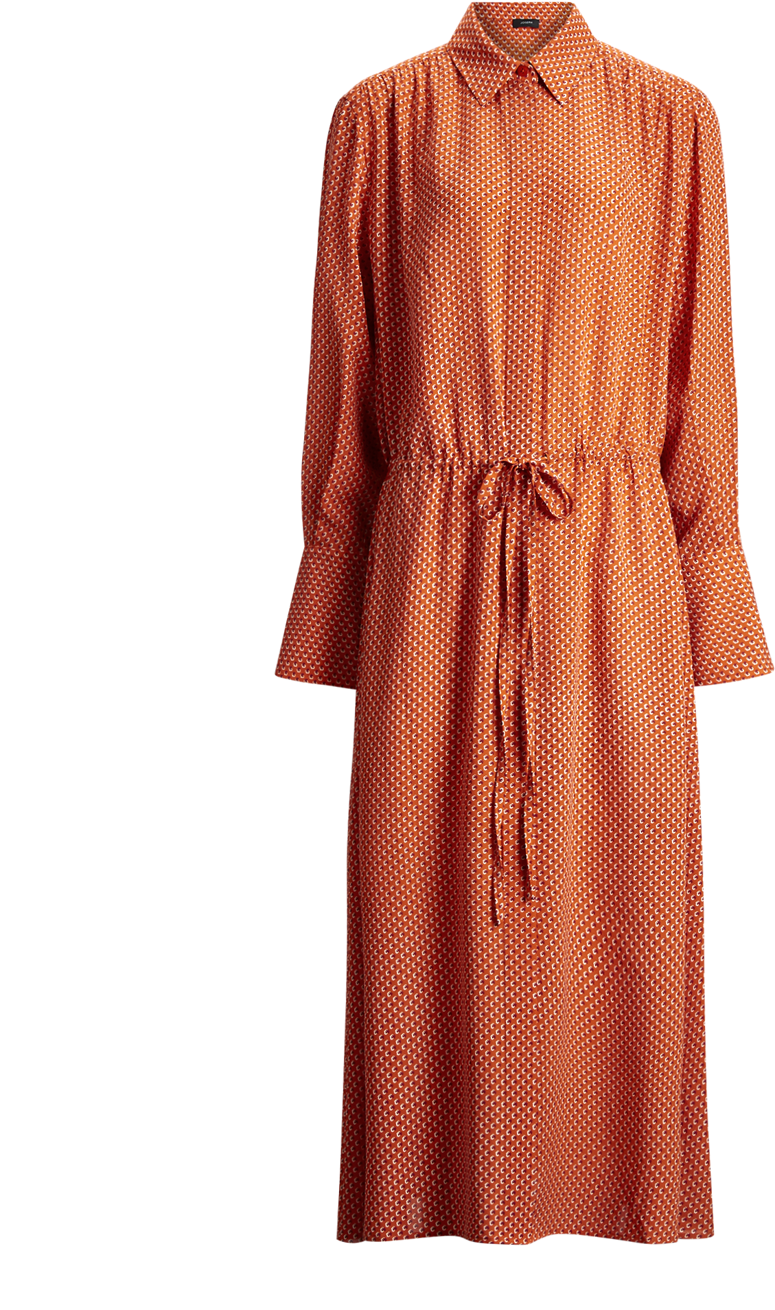 Orange Polka Dot Shirt Dress PNG Image