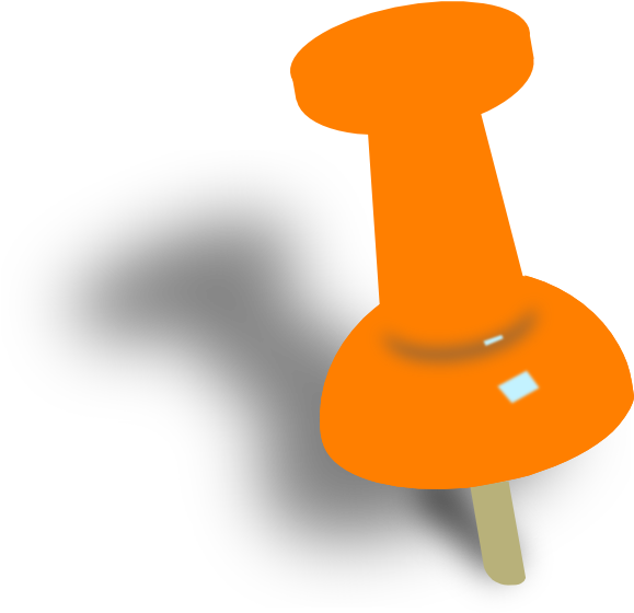 Orange Push Pin Shadow PNG Image