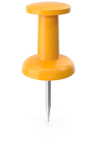 Orange Push Pin Transparent Background PNG Image