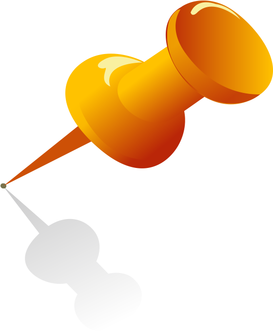 Orange Pushpin Graphic PNG Image