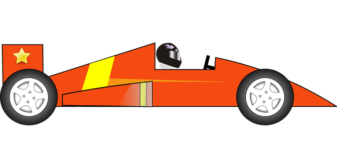 Orange Racecar Vector Illustration PNG Image