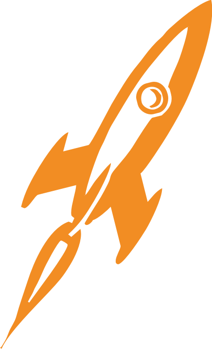 Orange Rocket Black Background PNG Image